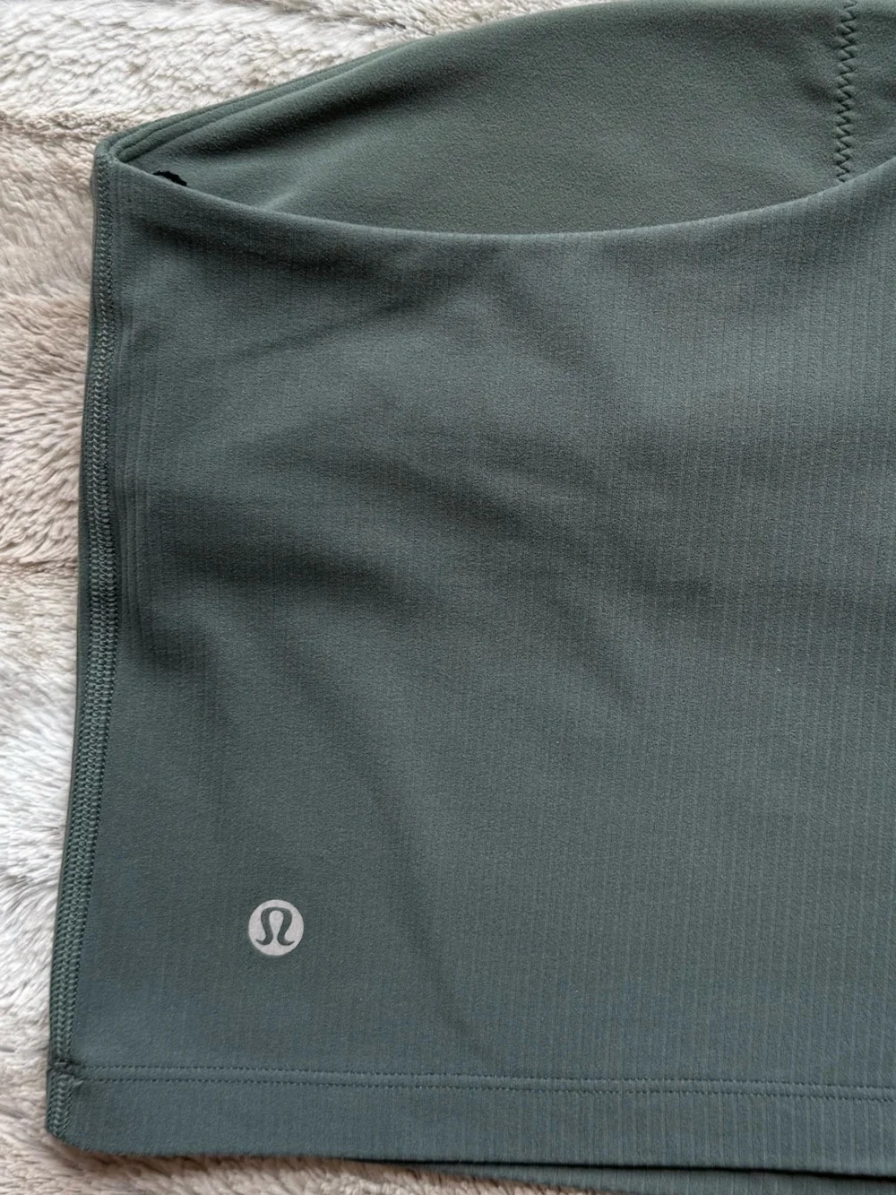 Lululemon Ribbed Nulu Asymmetrical Yoga Tank Top in Dark Forest Size 8